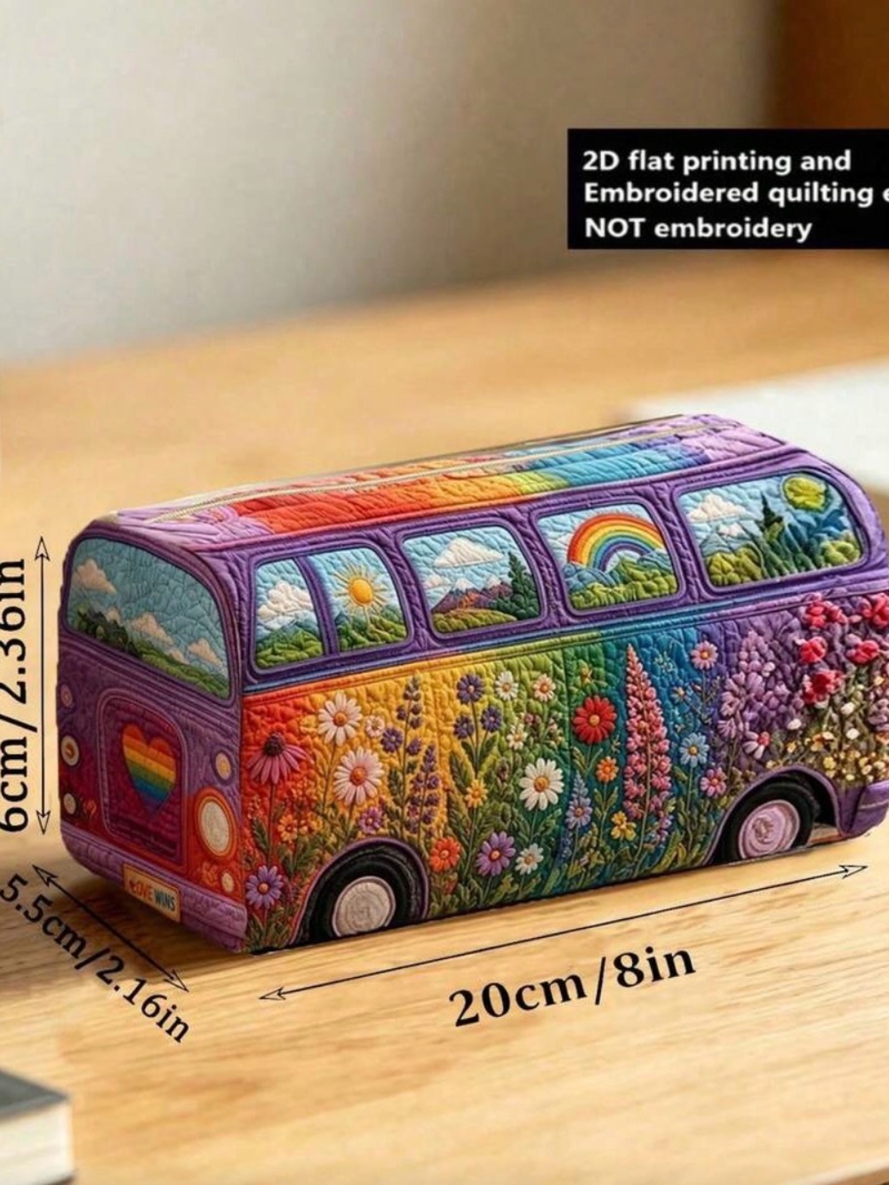 Rainbow Floral Camper Cosmetic Bag - Purple Multicolor